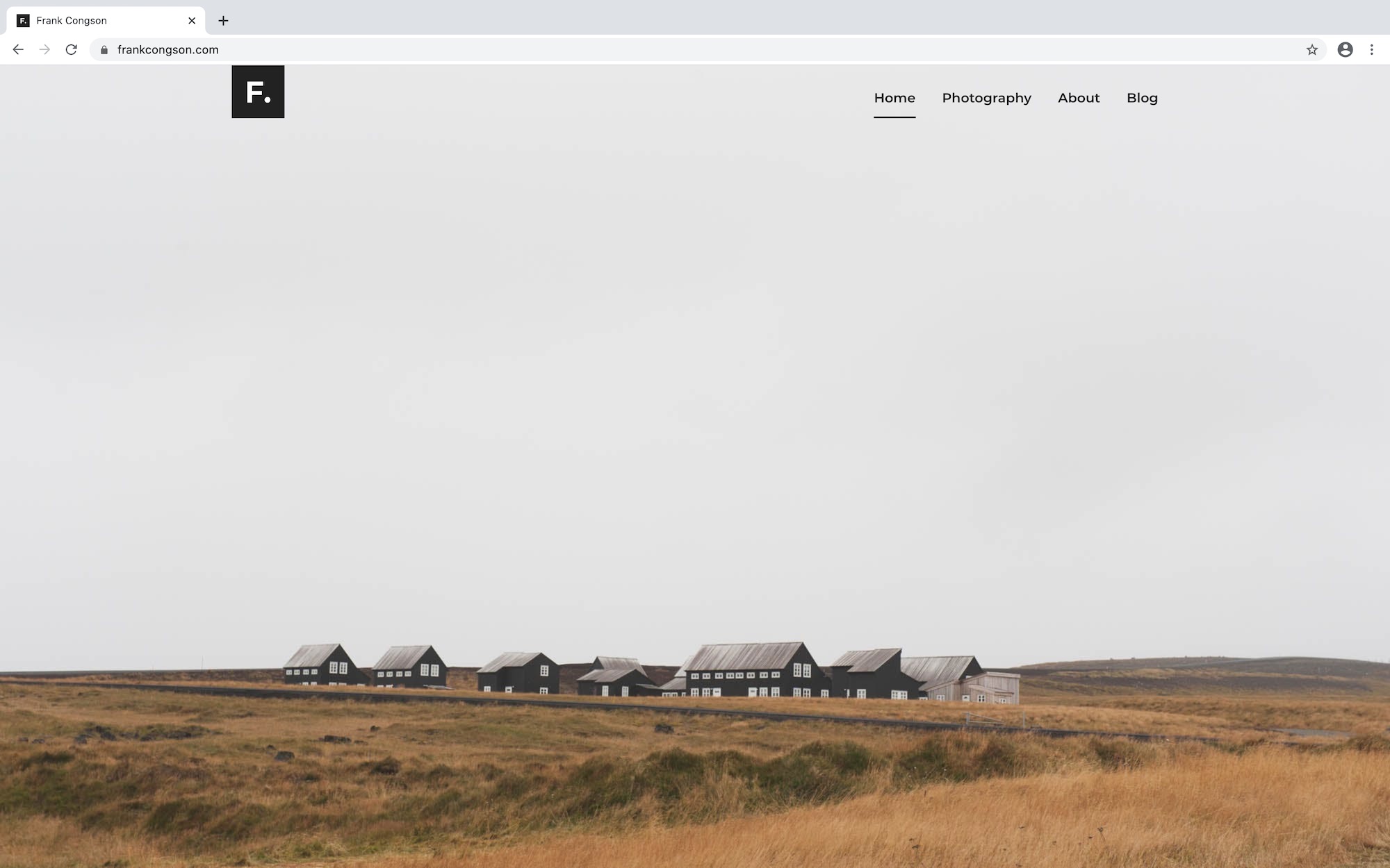 Redesigned FrankCongson.com in a browser window