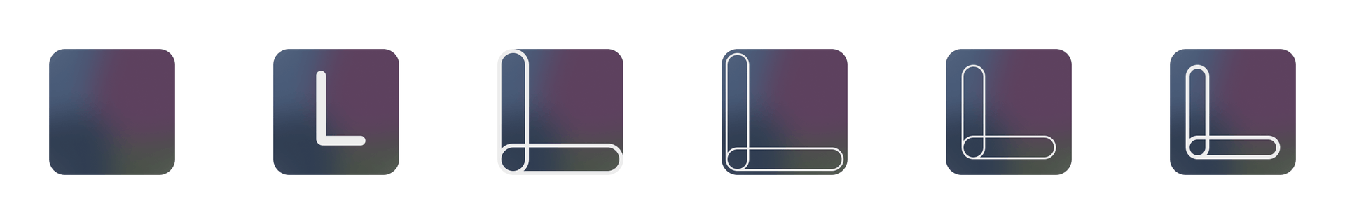Lagom UI logo ideation in Figma using aurora gradients